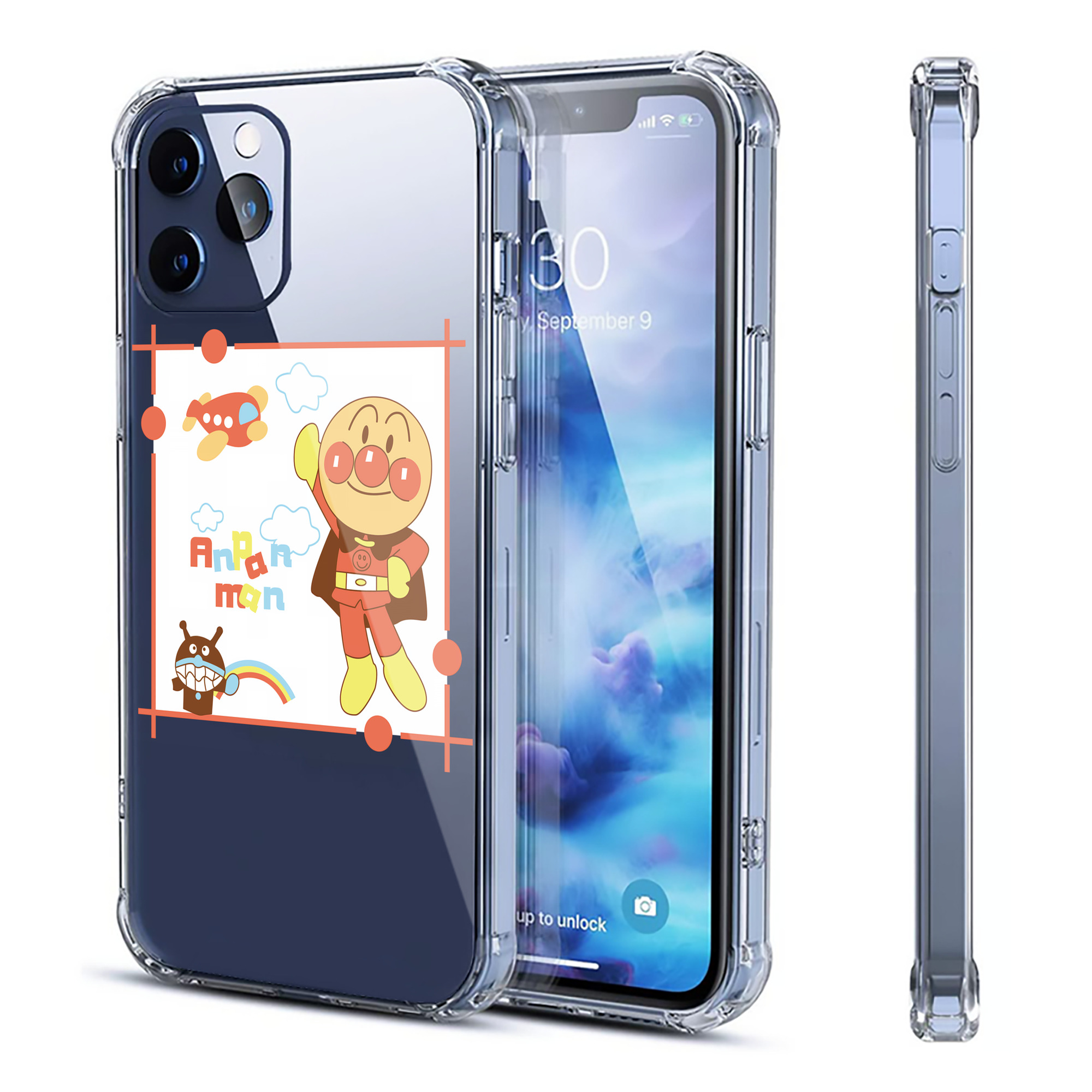 （画像用） アンパンマン Anpanman 【iPhone 12シリーズ対応】透明スマホケース（クリアソフトケース）